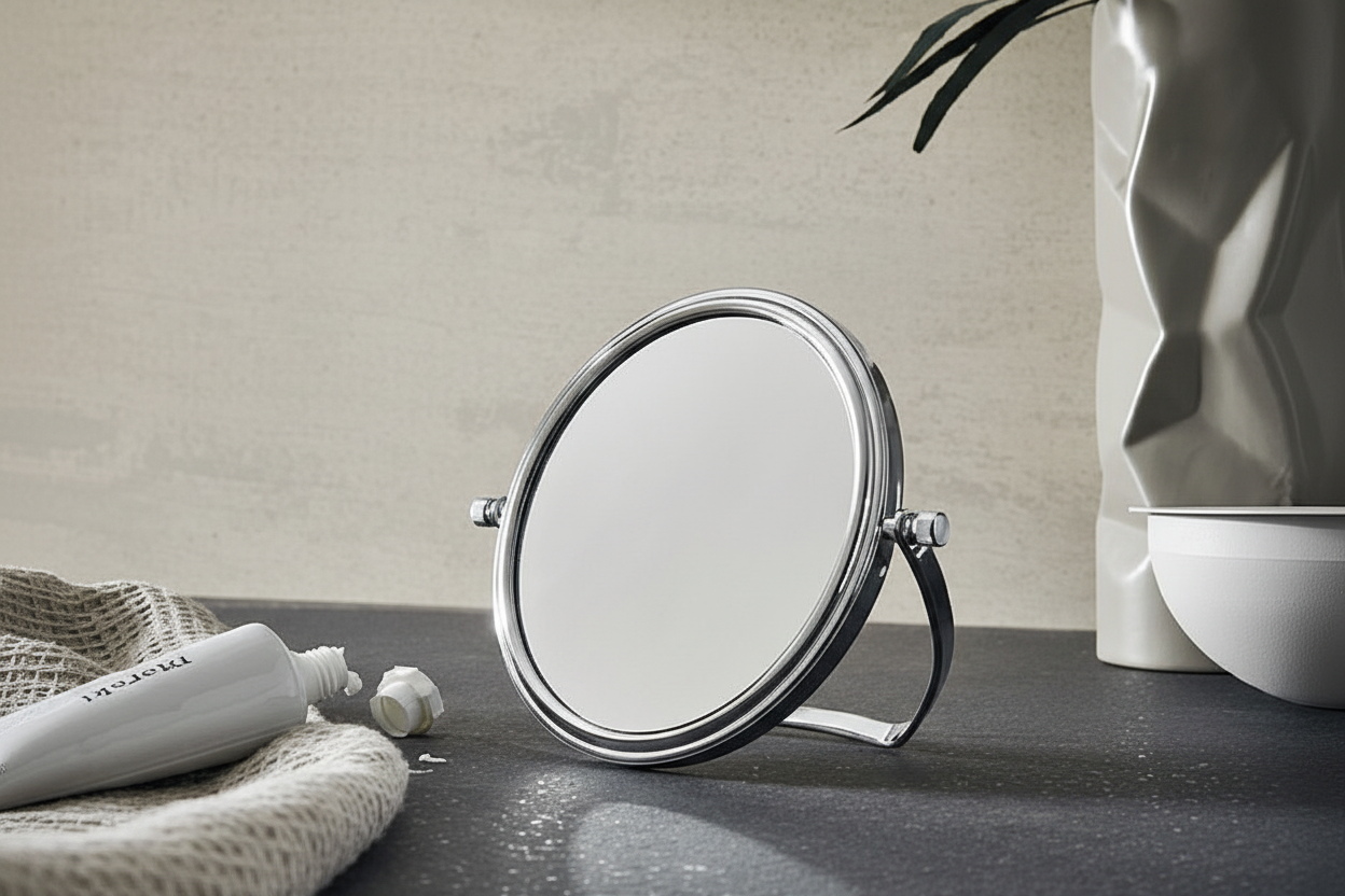 Emco 126mm Travel Mirror (210g), 5x Magnification