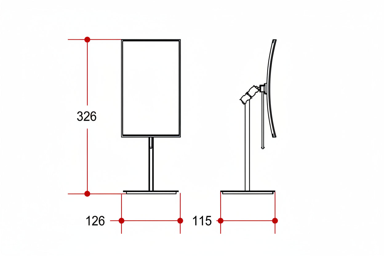 Tabletop Lineabeta Tabletop Mirror, 3x Magnification, Rectangular 5594 - The Magnifying Mirror Store