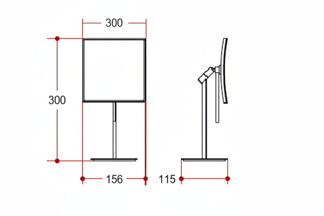 Tabletop Lineabeta Tabletop Mirror, 3x Magnification, Square 5593 - The Magnifying Mirror Store