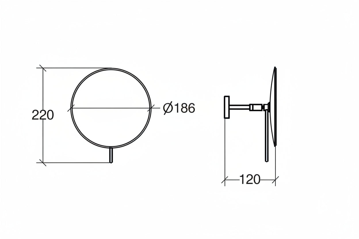 Wall Mounted Lineabeta Wall Mirror, 3x, Round 55963 - The Magnifying Mirror Store