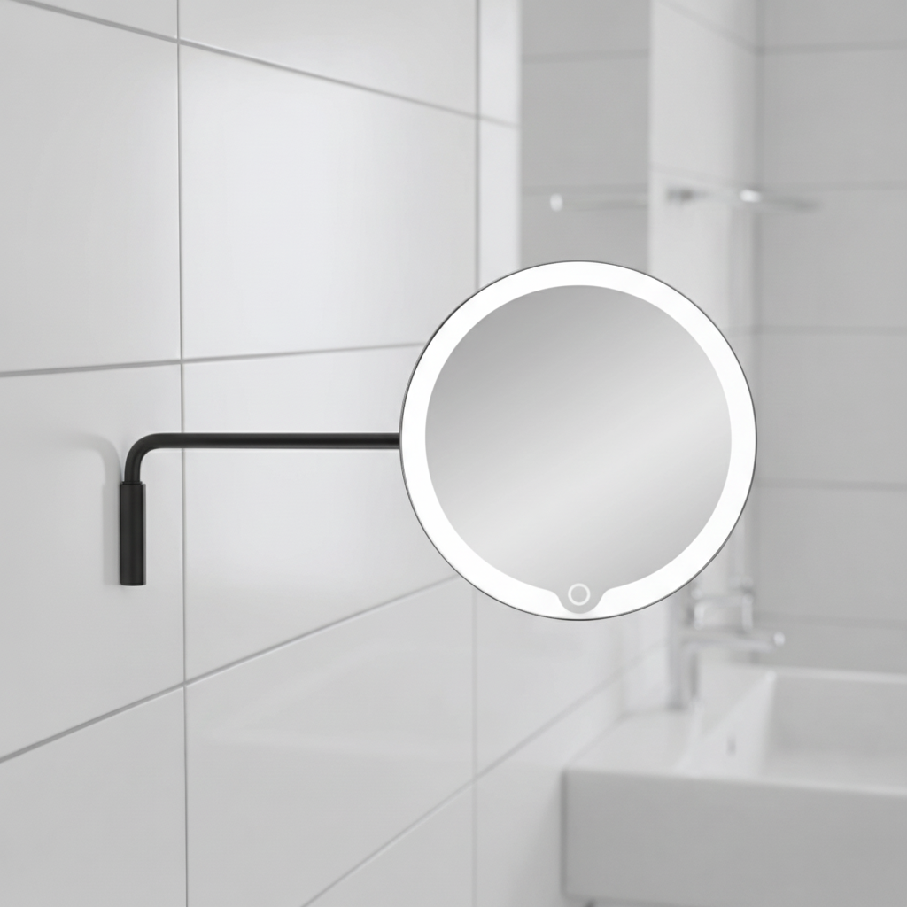 Matt Black Wall Mirror with Correct Arm Bracket