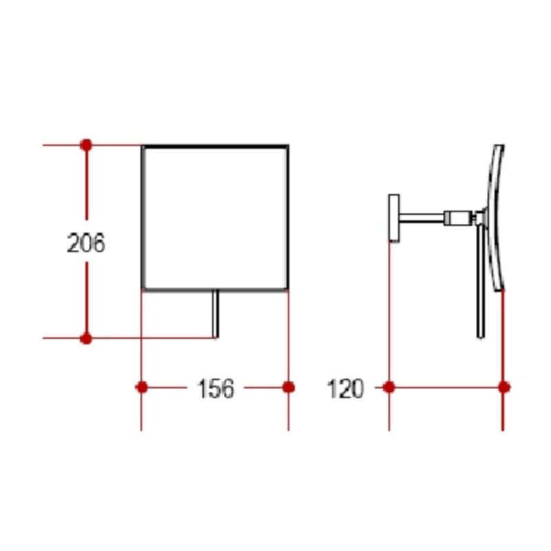 Wall Mounted Lineabeta Wall Mirror, 3x, Square 5595 - The Magnifying Mirror Store
