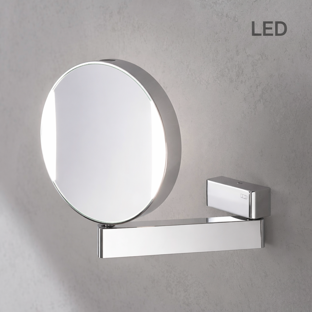 Emco Dual Magnification LED Wall Mirror, 3x + 7x (Hardwired)