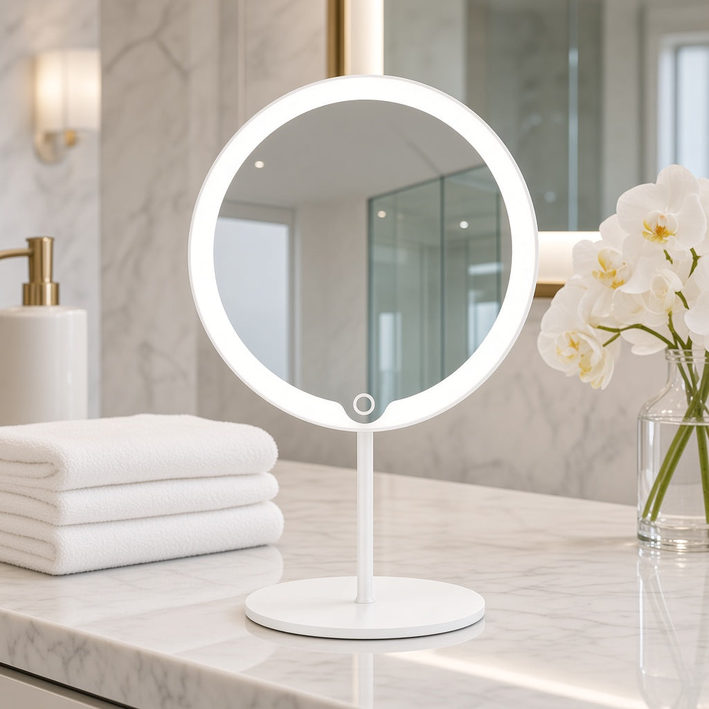 Blomus LED Vanity Mirror, 5x - White Matt - (Rechargeable)
