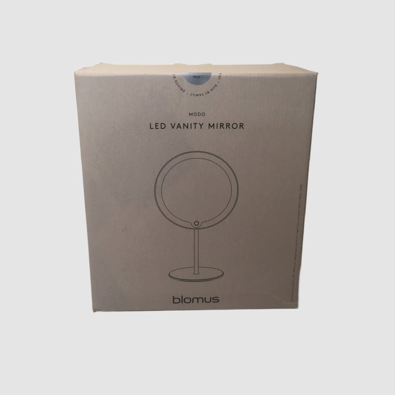 Tabletop Blomus LED Vanity Mirror, 5x  - retail carton - Rechargeable 65517 - The Magnifying Mirror Store