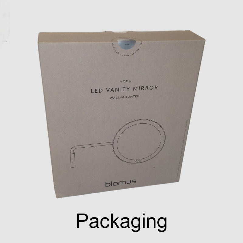 Illuminated Wall Mirrors Blomus LED Wall Mirror, 5x - Matt Black - (Rechargeable) 66352 - The Magnifying Mirror Store