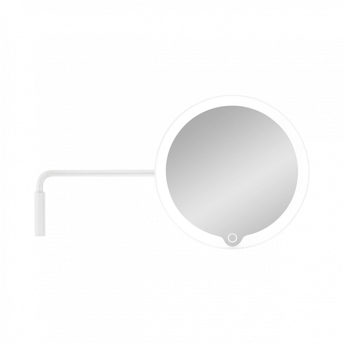 Illuminated Wall Mirrors Blomus LED Wall Mirror, 5x - Matt White - (Rechargeable) 66353 - The Magnifying Mirror Store