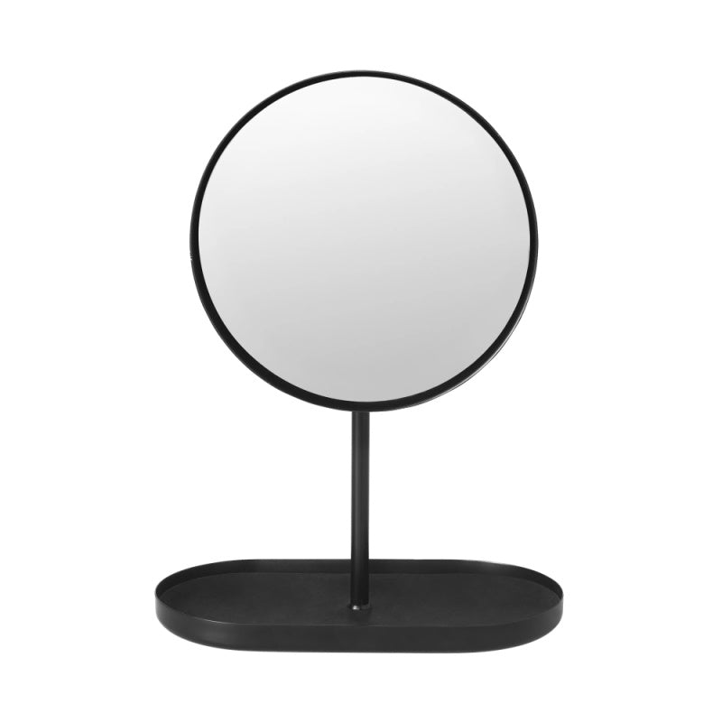 Tabletop Blomus Tabletop Cosmetics Mirror with Container, 5x, Black 69085 - The Magnifying Mirror Store