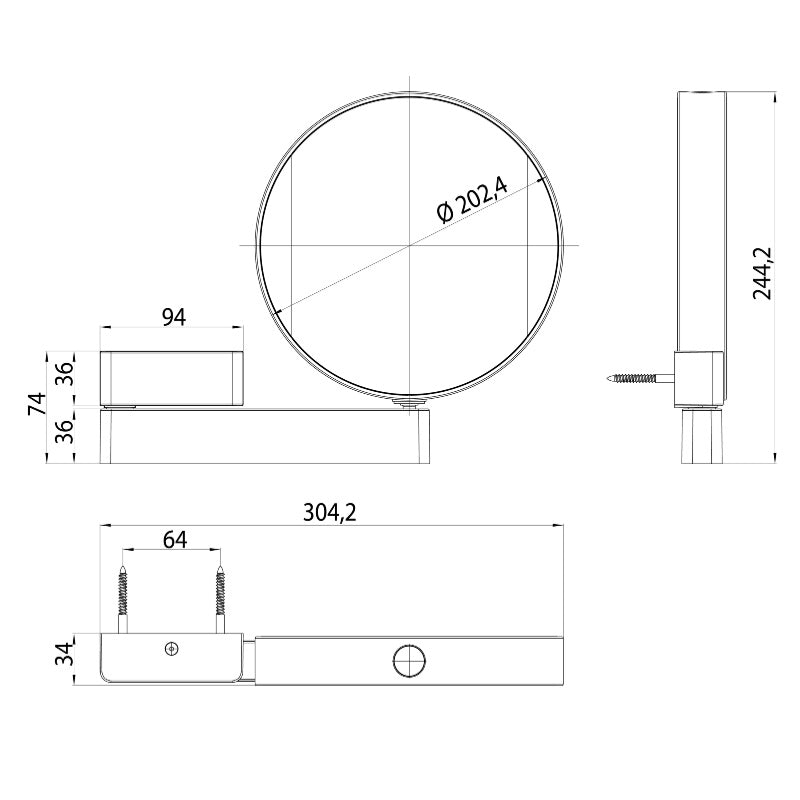 Illuminated Mirrors Emco Dual Magnification LED Wall Mirror, 3x + 7x - Made in Germany 109506017 - The Magnifying Mirror Store