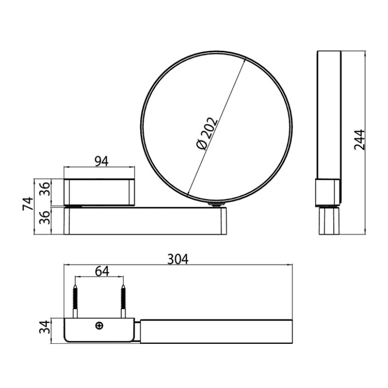 Wall Mounted Emco Dual Magnification Wall Mirror, 3x + 7x - Made in Germany 109500117 - The Magnifying Mirror Store