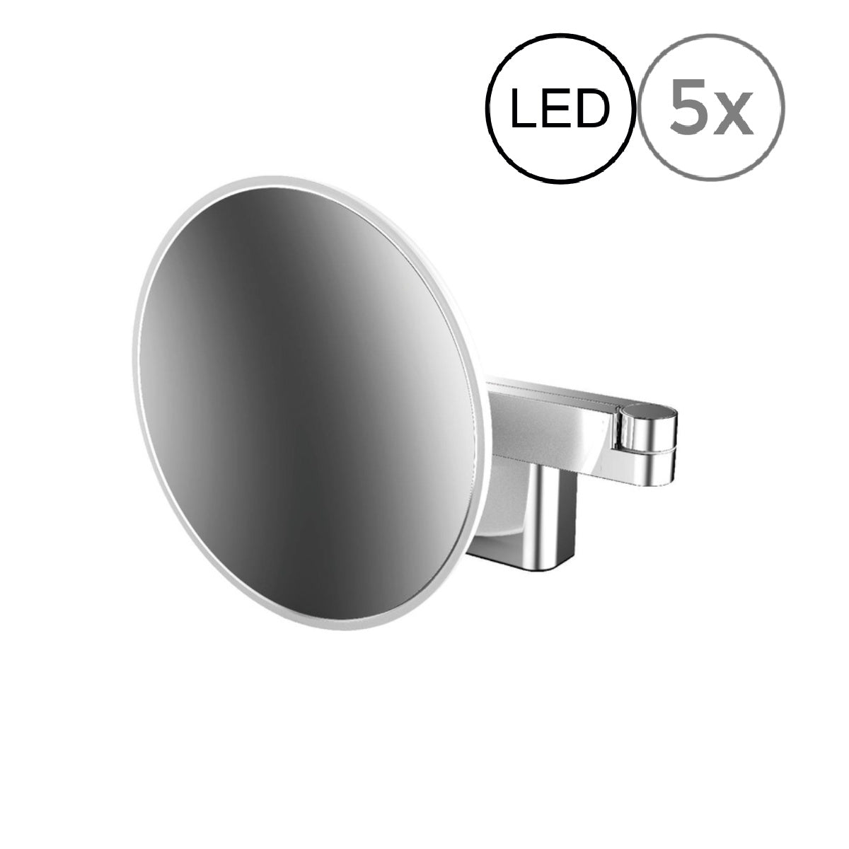 Illuminated Mirrors Emco Evo LED Magnifying Wall Mirror, 5x Magn - Made in Germany 109506030 - The Magnifying Mirror Store