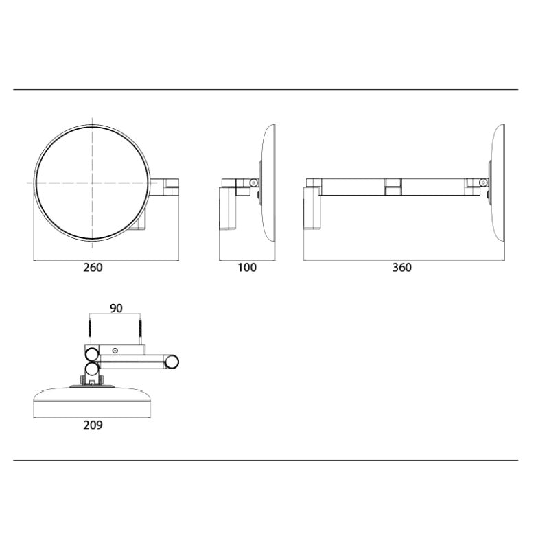 Illuminated Mirrors Emco Evo LED Magnifying Wall Mirror, 5x Magn - Made in Germany 109506030 - The Magnifying Mirror Store