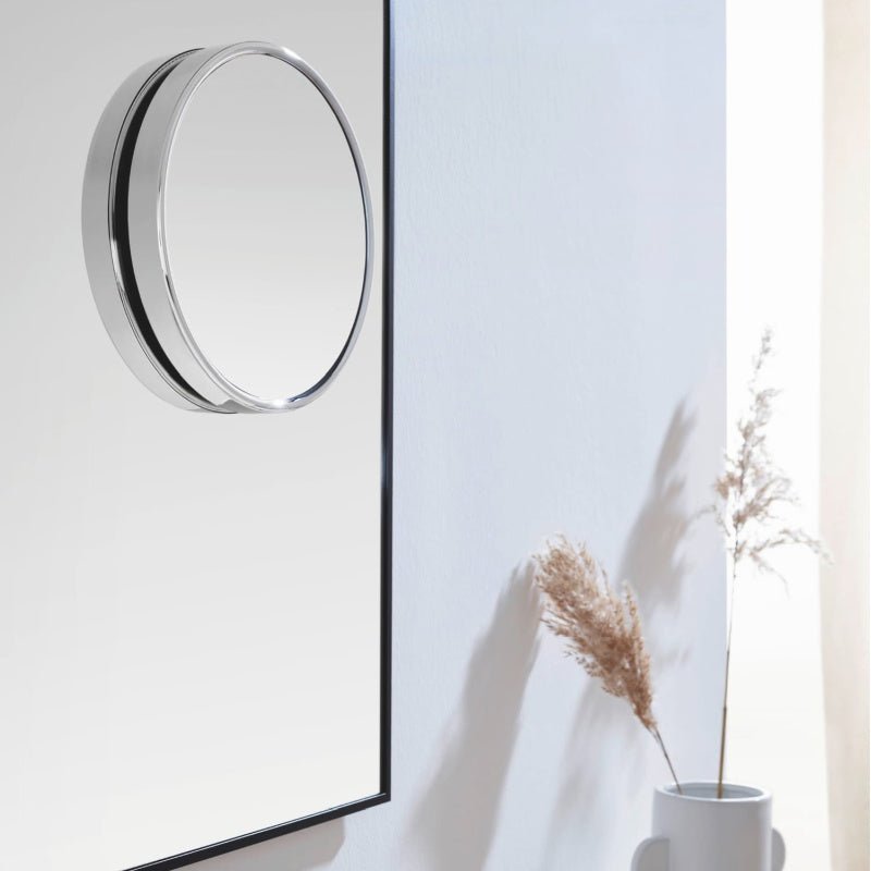 Stick on Mirrors Emco PURE Stickon Surface Mirror, 5x (Diameter 152mm) - mood photo installed in bathroom -  109800126 - The Magnifying Mirror Store