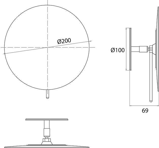 Stick on Mirrors Emco PURE Stickon Wall Mirror, 3x Magnification 109400134 - The Magnifying Mirror Store