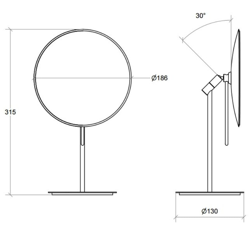 Tabletop Lineabeta Tabletop Mirror, 3x Magnification, Round 55943 - The Magnifying Mirror Store