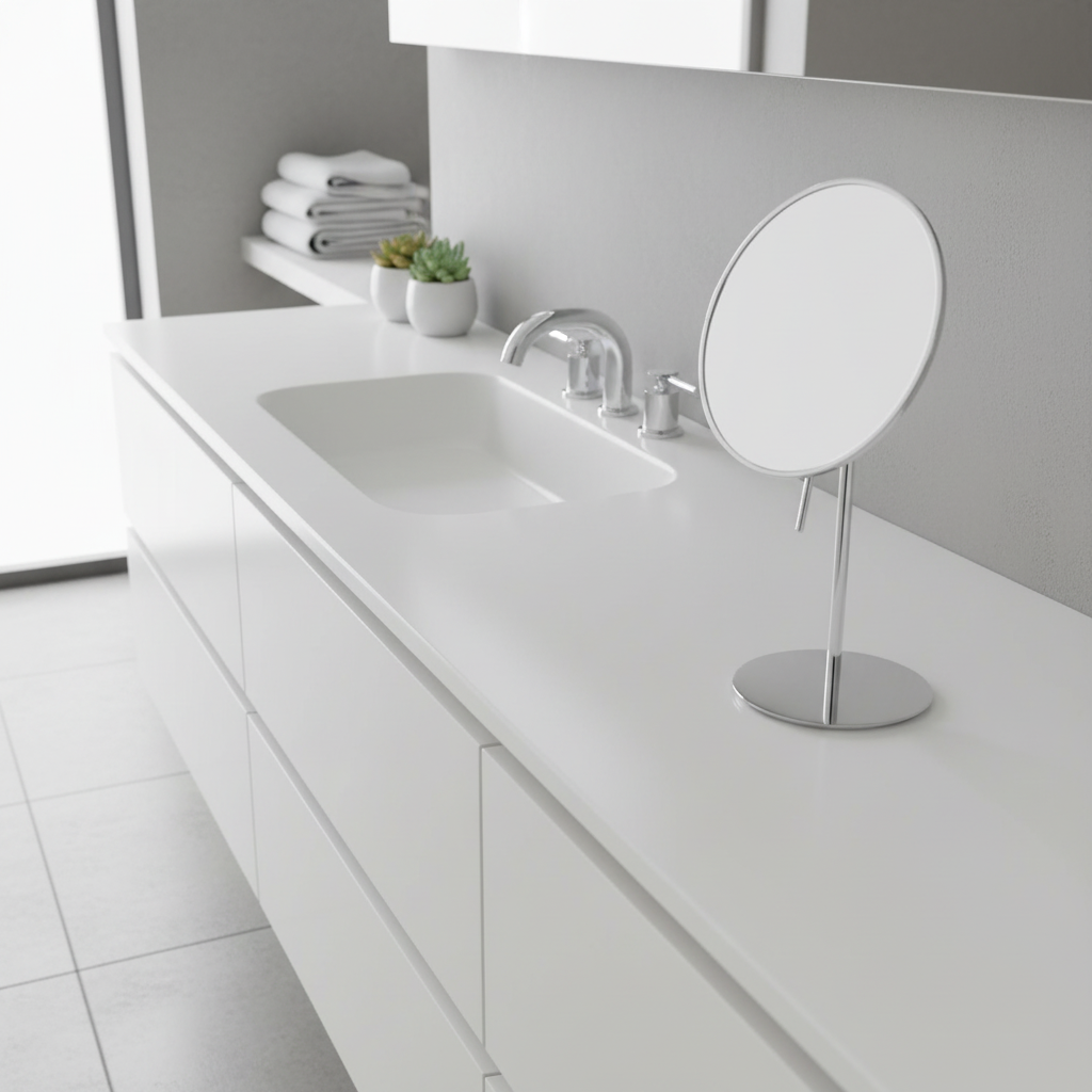 Lineabeta Tabletop Mirror, 3x Magnification, Round