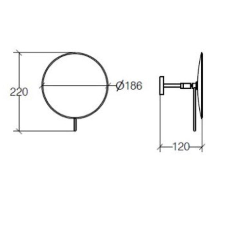 Wall Mounted Lineabeta Wall Mirror, 3x, Round 55963 - The Magnifying Mirror Store