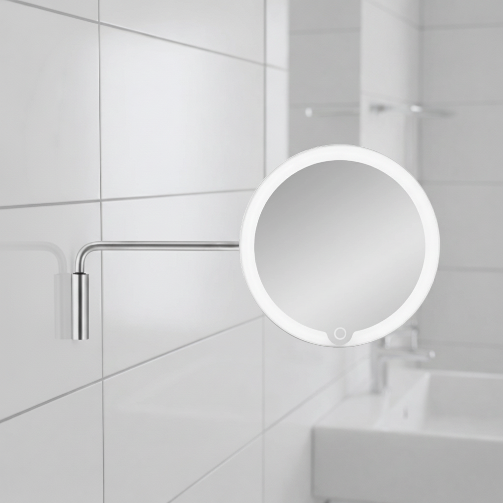 Polished Stainless Steel LED Wall Mirror - Correct Arm Only