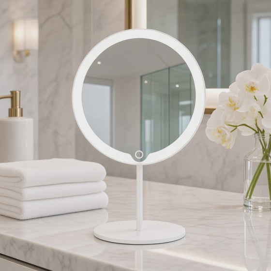 Blomus LED Vanity Mirror, 5x - White Matt - (Rechargeable)