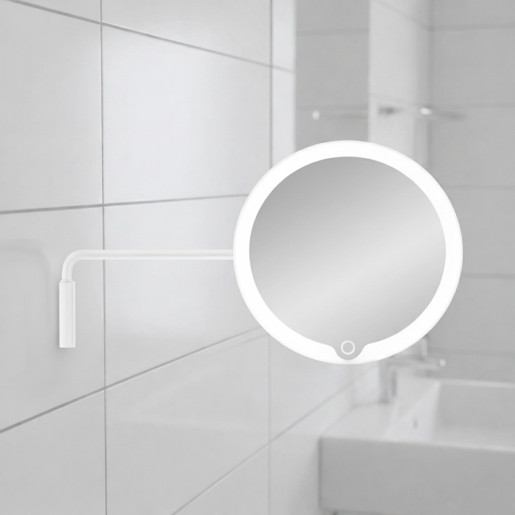 White LED Wall Mirror with Correct Arm Bracket