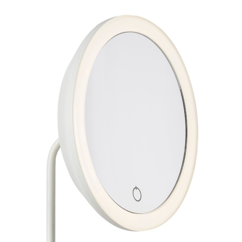 Tabletop Zone Denmark LED Tabletop Mirror, 5x + Bonus Bath Towel 10916+330490 - The Magnifying Mirror Store